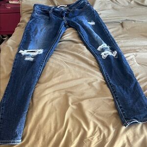 Classic Distressed Blue Skinny Jeans